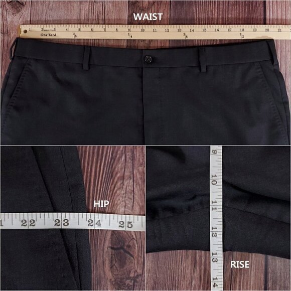 Ralph Lauren Purple Label Mens Size 40(41)x30 Charcoal Flat Front Pants Trousers - Picture 14 of 15